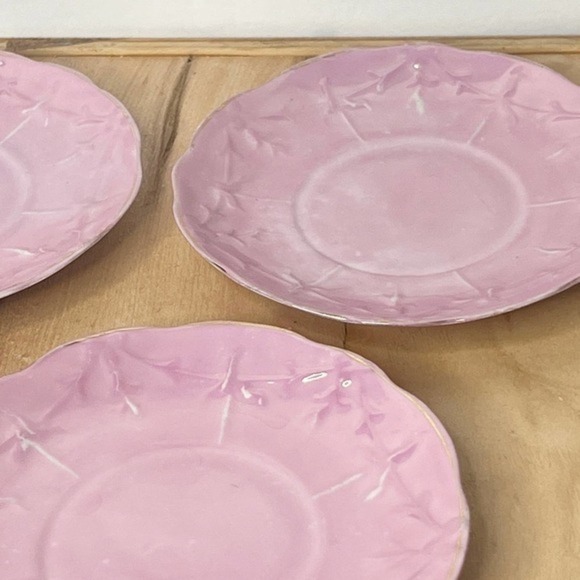 Pink & Gold‎ Lusterware Set of 5 Teacup & Saucer Victorian Luster Raised Grapes - Picture 11 of 16